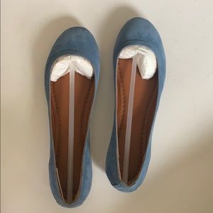 New Frye Carson Ballet Flat 8 light blue suede